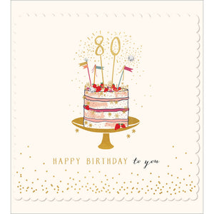 The Proper Mail Company Age 80 Birthday Cake Card