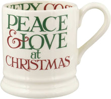 Load image into Gallery viewer, Emma Bridgewater Christmas Toast &amp; Marmalade Peace &amp; Love 1/2 Pint Mug
