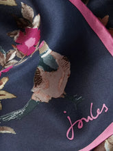 Load image into Gallery viewer, Joules Bloomfield Silk Square Scarf / Navy Tree
