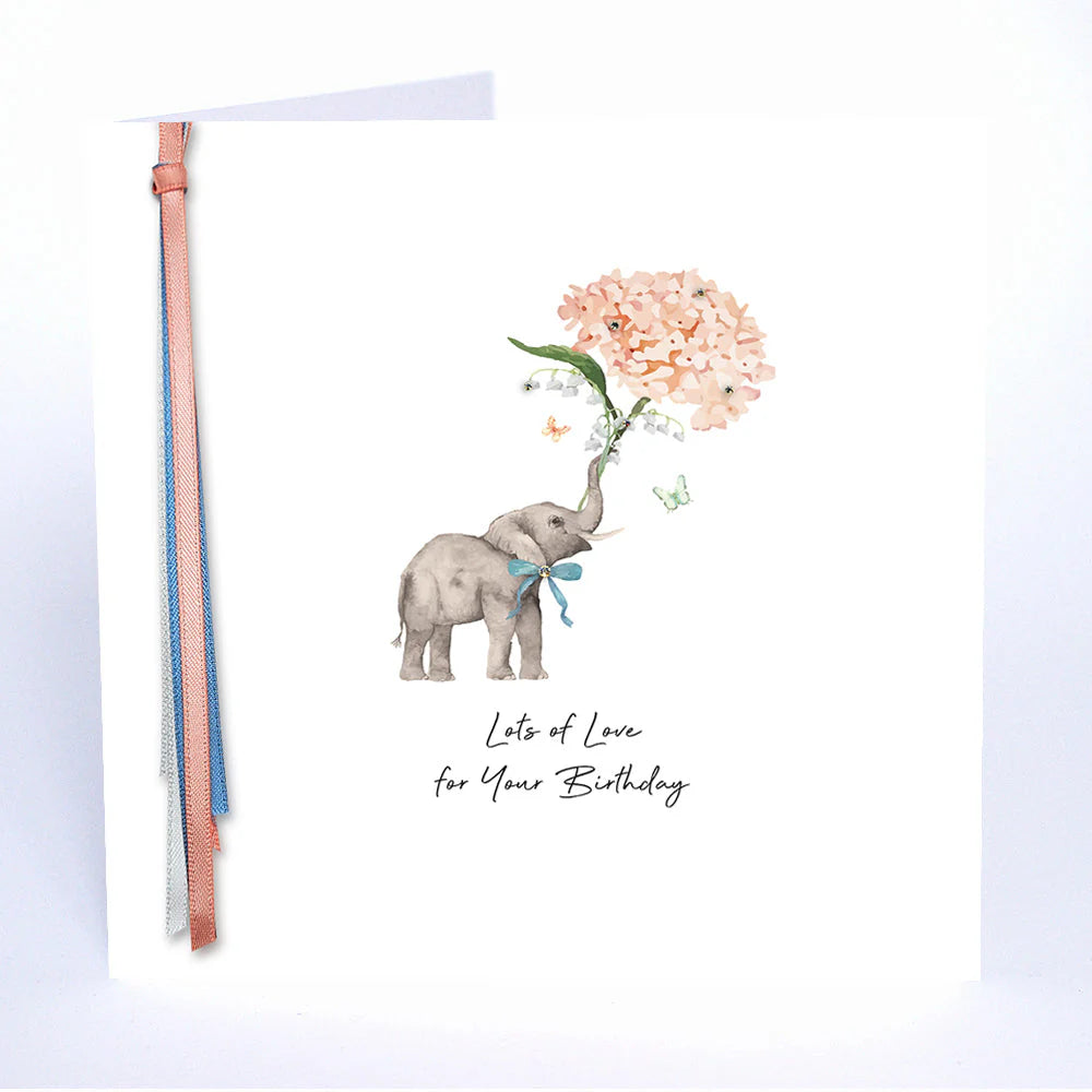 Five Dollar Shake Ribbon & Roses Lots of Love For Your Birthday Card