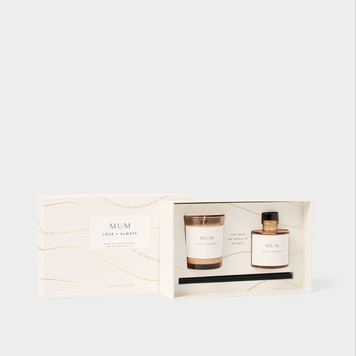 Katie Loxton Mini Votive & Mini Reed Diffuser Gift Set / 'Mum' / Engli ...