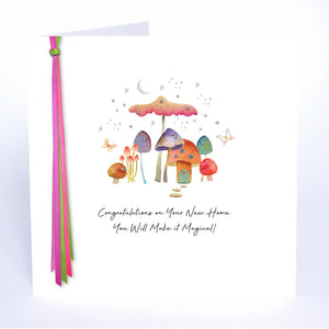 Five Dollar Shake Ribbon & Roses Congratulations On Your New Home You Will Make It Magical! Card