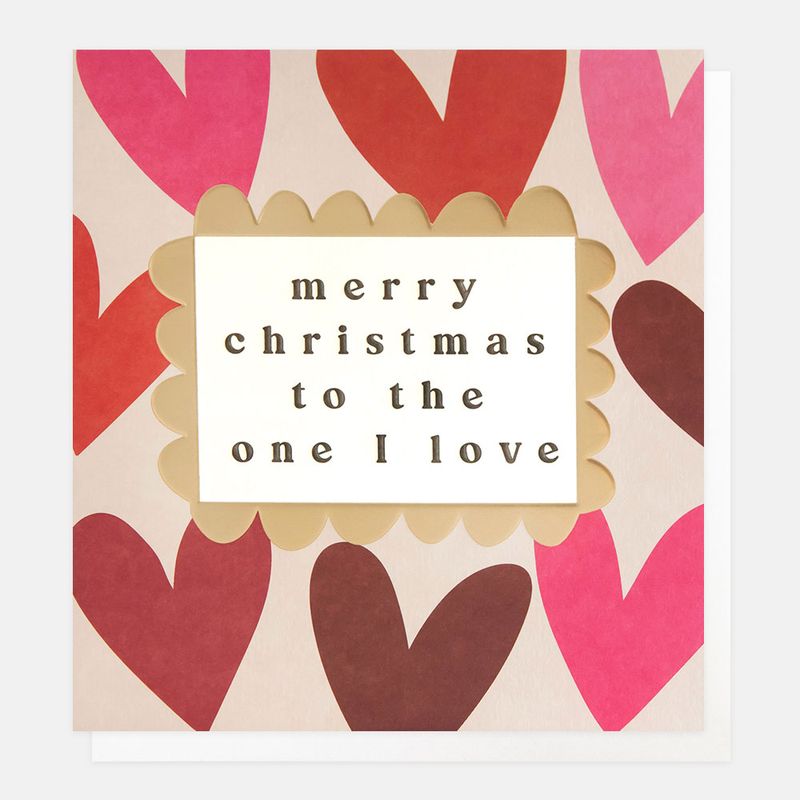 Caroline Gardner Love Hearts Christmas Card To The One I Love Christmas Card