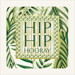 Woodmansterne Sanderson Hip Hip Hooray Calathea Birthday Card