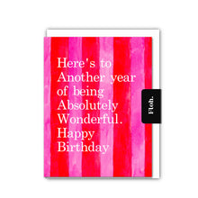 Load image into Gallery viewer, Floh Here's to Another Year (Watermelon Stripes) Birthday Card
