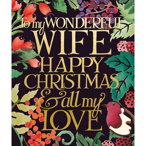 Emma Bridgewater To My Wonderful Wife Christmas Card