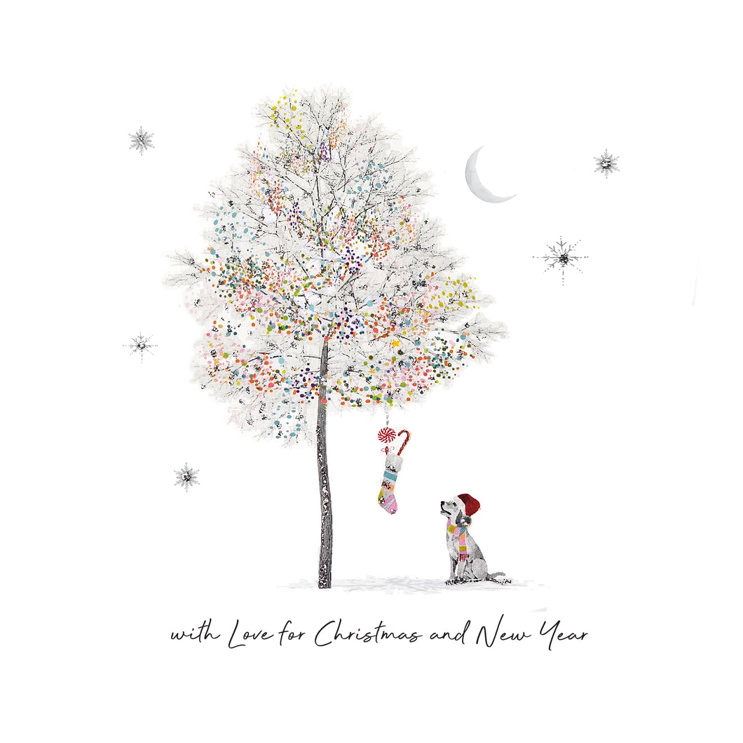 Five Dollar Shake Christmas Shimmer With Love At Christmas (Tree) Card