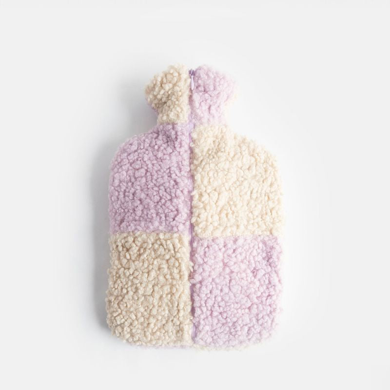 Caroline Gardner Lilac & Cream Borg Hot Water Bottle