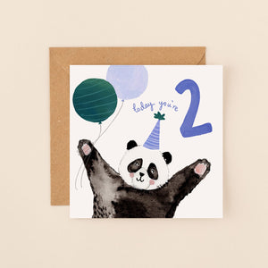Louise Mulgrew Age 2 Panda Birthday Card
