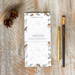 Toasted Crumpet Robin & Eucalyptus Magnetic Shopping List