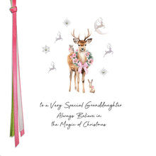 Load image into Gallery viewer, Five Dollar Shake Ribbon Candy To a Very Special Granddaughter Always Believe in the Magic of Christmas Card
