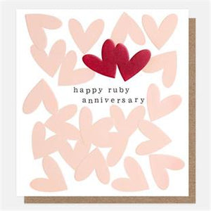 Caroline Gardner Happy Ruby Anniversary Hearts Card