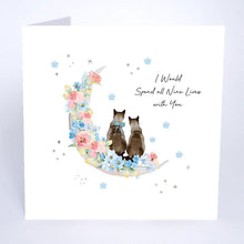 Load image into Gallery viewer, Five Dollar Shake Forget Me Not I Would Spend All Nine Lives With You Valentine Card
