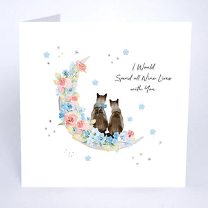 Five Dollar Shake Forget Me Not I Would Spend All Nine Lives With You Valentine Card