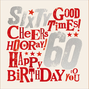 Woodmansterne Cheers to Sixty Age 60 Card