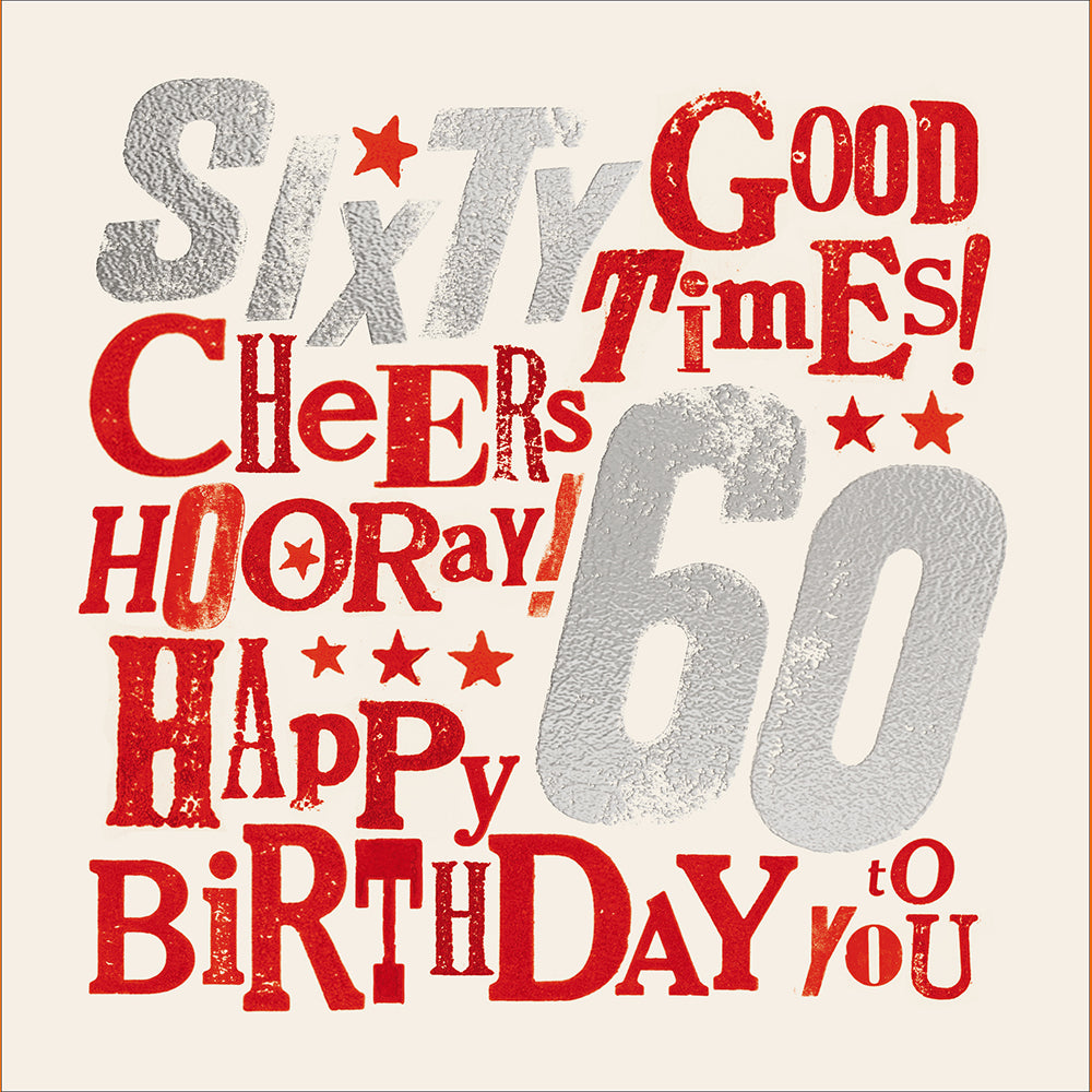 Woodmansterne Cheers to Sixty Age 60 Card