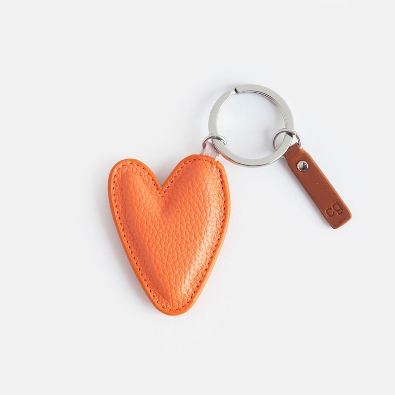 Caroline Gardner Coral Orange Heart Keyring