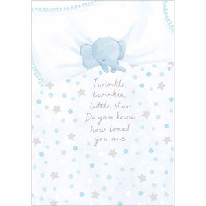 Woodmansterne Twinkle, Twinkle Little Star New Baby Boy Card