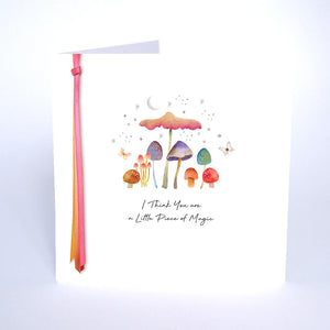 Five Dollar Shake Small Ribbons & Roses I Think You Are A Little Piece Of Magic Card