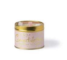 Load image into Gallery viewer, Lily Flame Congratulations Scented Poured Tin Candle
