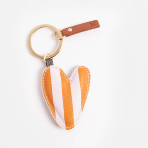 Caroline Gardner Multi Stripe Heart Keyring