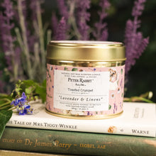 Load image into Gallery viewer, Toasted Crumpet Mrs. Tiggy-Winkle &quot;Lavender &amp; Linens&quot; Candle in a Matt Gold Tin
