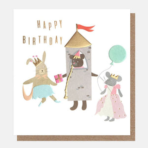Caroline Gardner Princess Animals Birthday Card