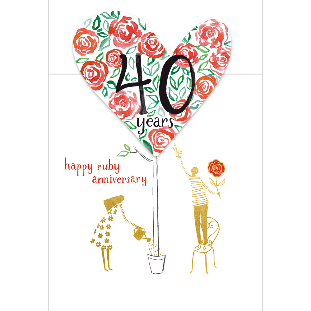 Woodmansterne 40th Ruby Wedding Anniversary Card