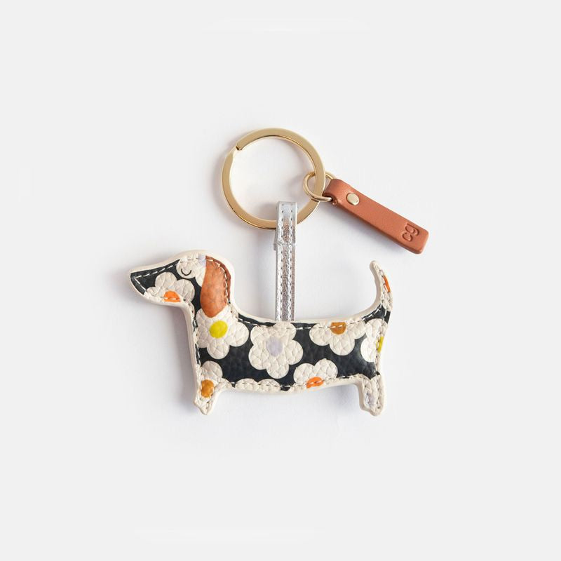 Caroline Gardner Multi Flower Sausage Dog Keyring