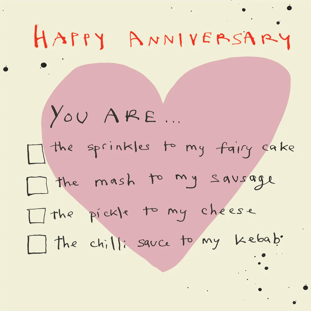 Poet And Painter ' Anniversary Checklist ' Greetings Card