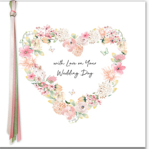 Five Dollar Shake Ribbon & Roses With Love On Your Wedding Day Card