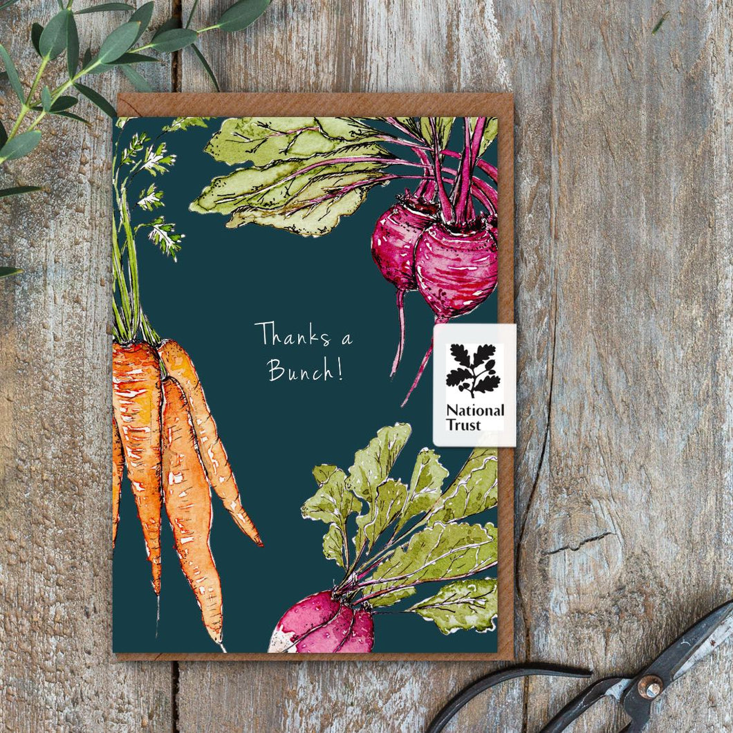 Toasted Crumpet Thanks a Bunch (Garden Vegetables Noir) Card