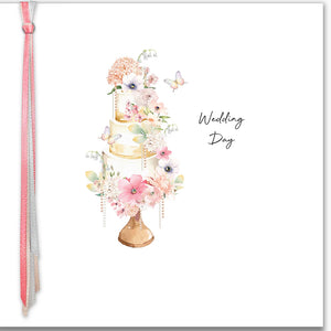 Five Dollar Shake Ribbon & Roses Wedding Day (Cake) Card