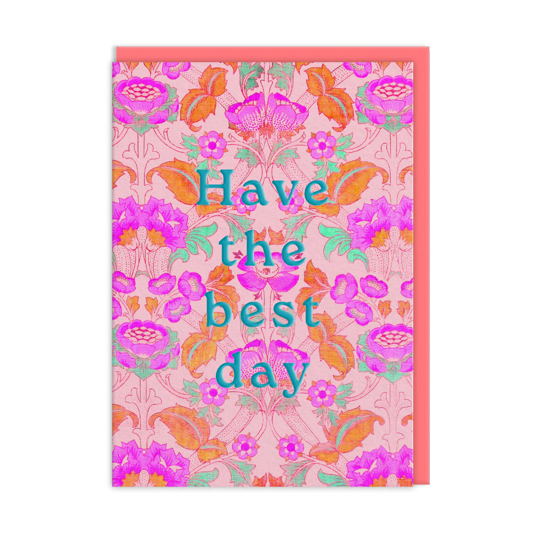 Ohh Deer Neon Floral Pink Arts & Crafts Birthday Card
