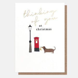Caroline Gardner Sausage Dog & Post Box Christmas Card
