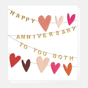 Caroline Gardner Hearts Bunting To You Both Anniversary Card