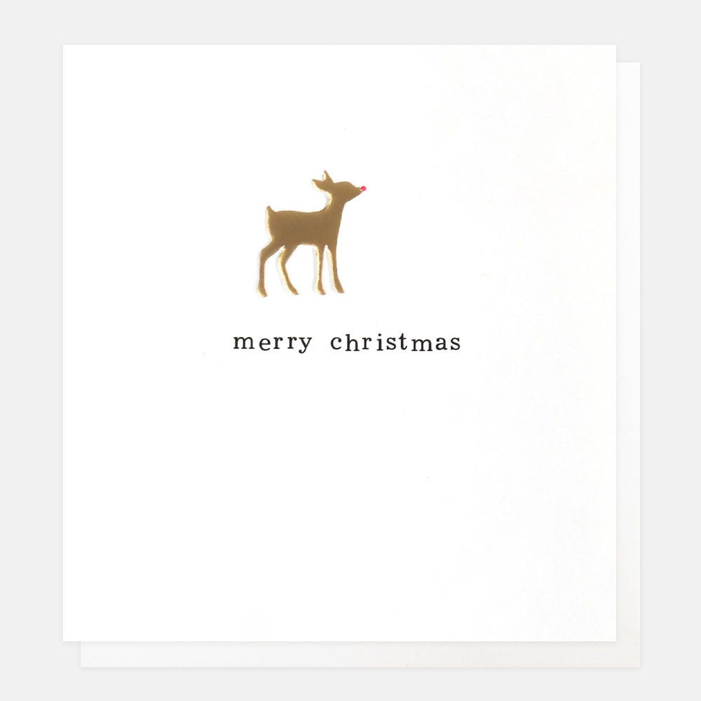 Caroline Gardner Gold Embossed Deer Christmas Card