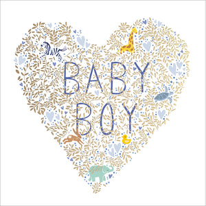 Woodmansterne Baby Boy Animal Heart Card