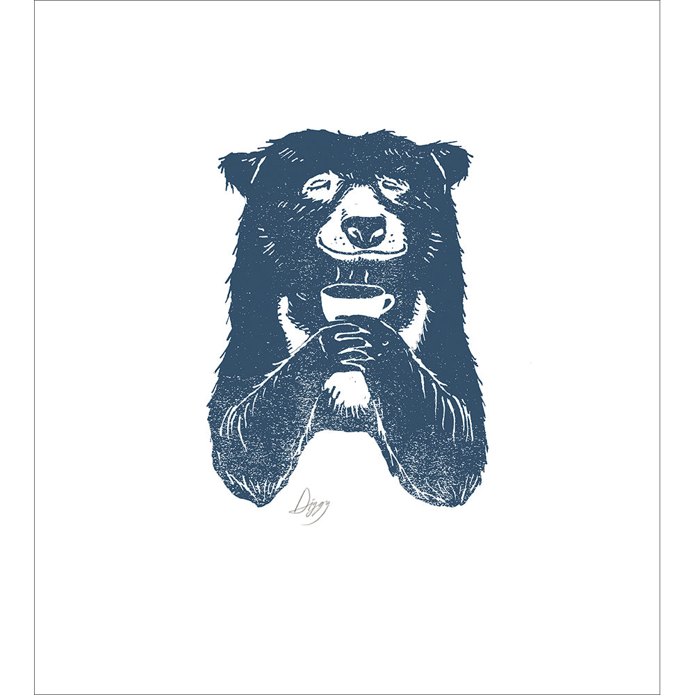 Woodmansterne ‘The Print Emporium’ Bear With Coffee Card