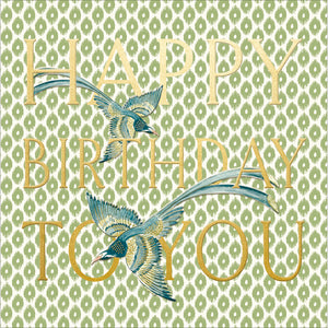 Woodmansterne Sanderson Indienne Peacock Birthday Card