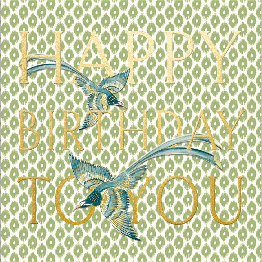 Woodmansterne Sanderson Indienne Peacock Birthday Card