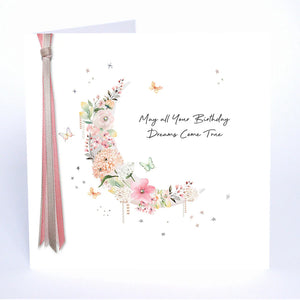 Five Dollar Shake Ribbon & Roses May All Your Birthday Dreams Come True Card