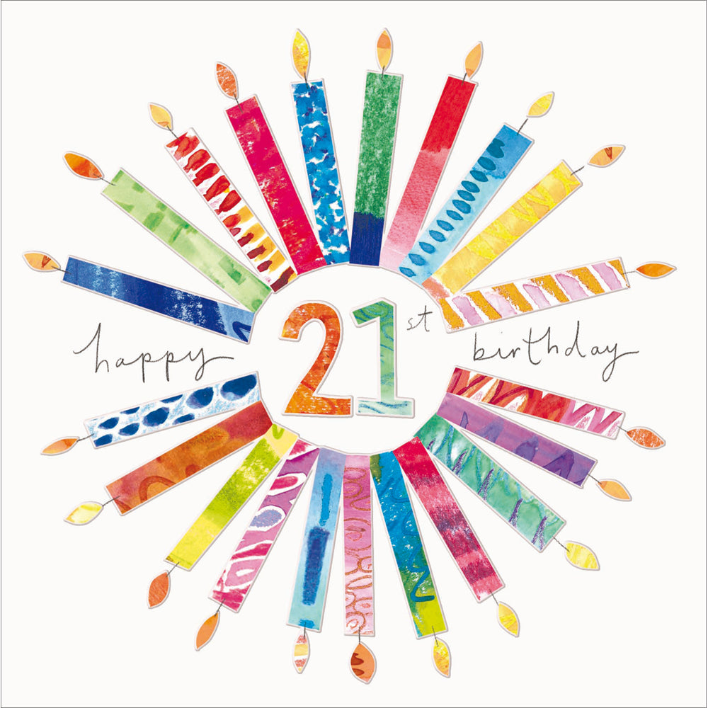 Woodmansterne Happy 21st Birthday Candles Card