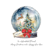 Load image into Gallery viewer, Five Dollar Shake Always Believe To a Wonderful Friend Merry Christmas and a Happy New Year (Snowglobe) Card

