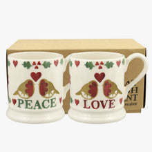 Load image into Gallery viewer, Emma Bridgewater Christmas Joy Set Of 2 1/2 Pint Mugs
