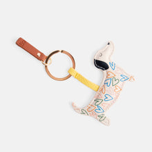 Load image into Gallery viewer, Caroline Gardner Multi Heart Print Sausage Dog Novelty Keyring
