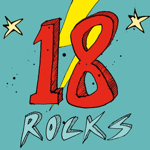 Poet & Painter ‘18 Rocks!' 18th Birthday Card