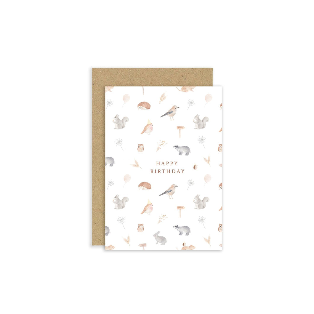 Little Roglets Woodland Birthday Card