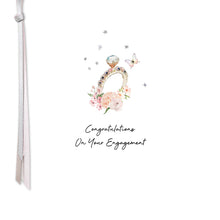 Load image into Gallery viewer, Five Dollar Shake Ribbons &amp; Roses Congratulations On Your Engagement Card

