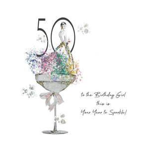 Five Dollar Shake Glamarama 50 To The Birthday Girl This Is Your Year To Sparkle! Birthday Card